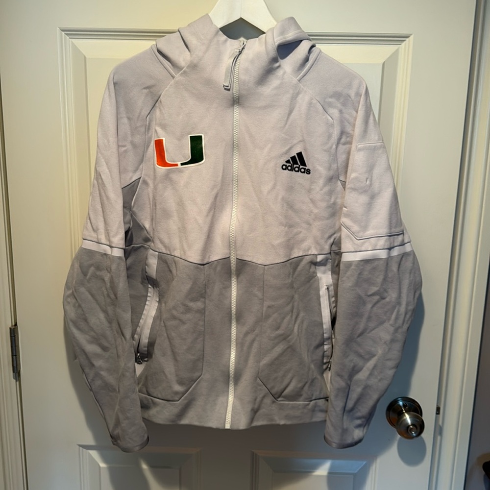 University of Miami Adidas Men’s zipper hoodie size M - like new